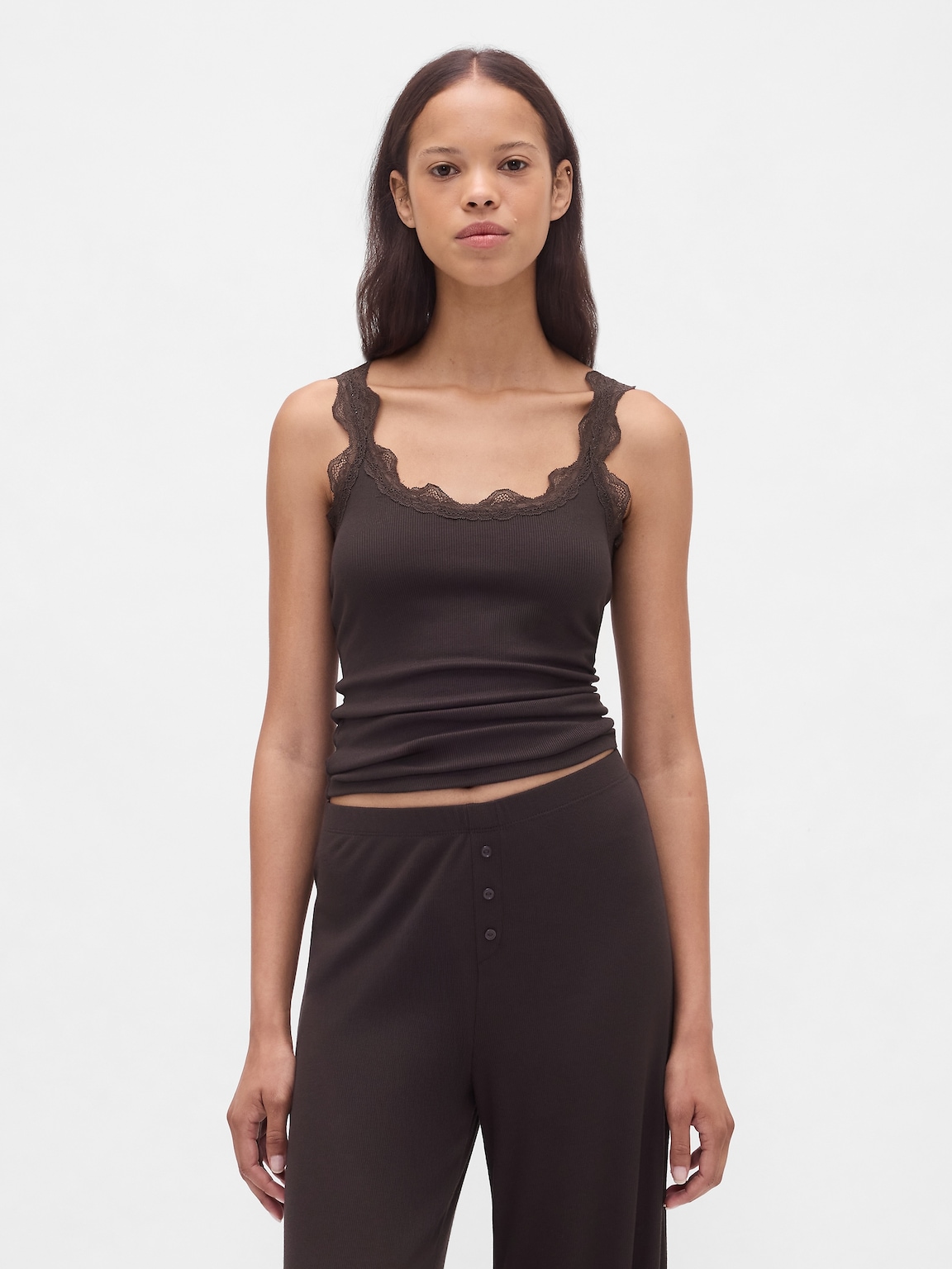 Mini Rib Lace PJ Tank Top