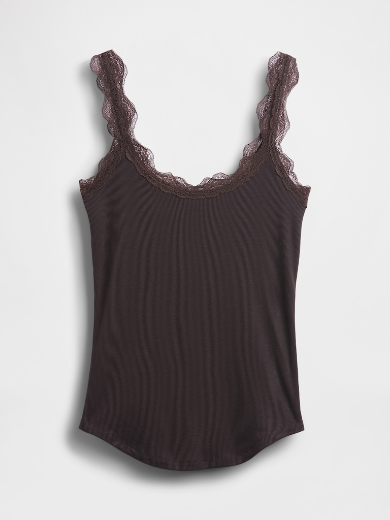 Mini Rib Lace PJ Tank Top