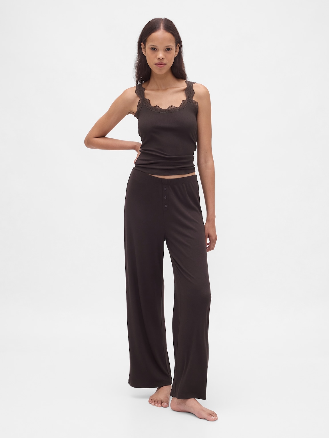 Mini Rib Lace PJ Tank Top