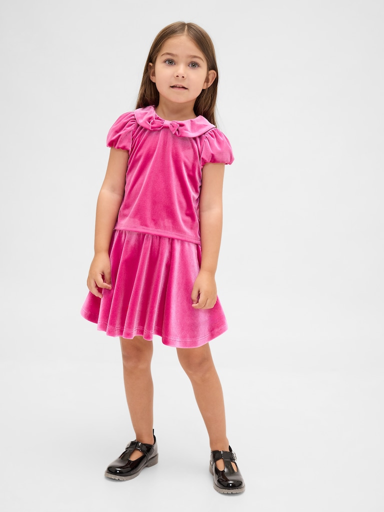 Baby & Toddler Velour Bow Outfit Set