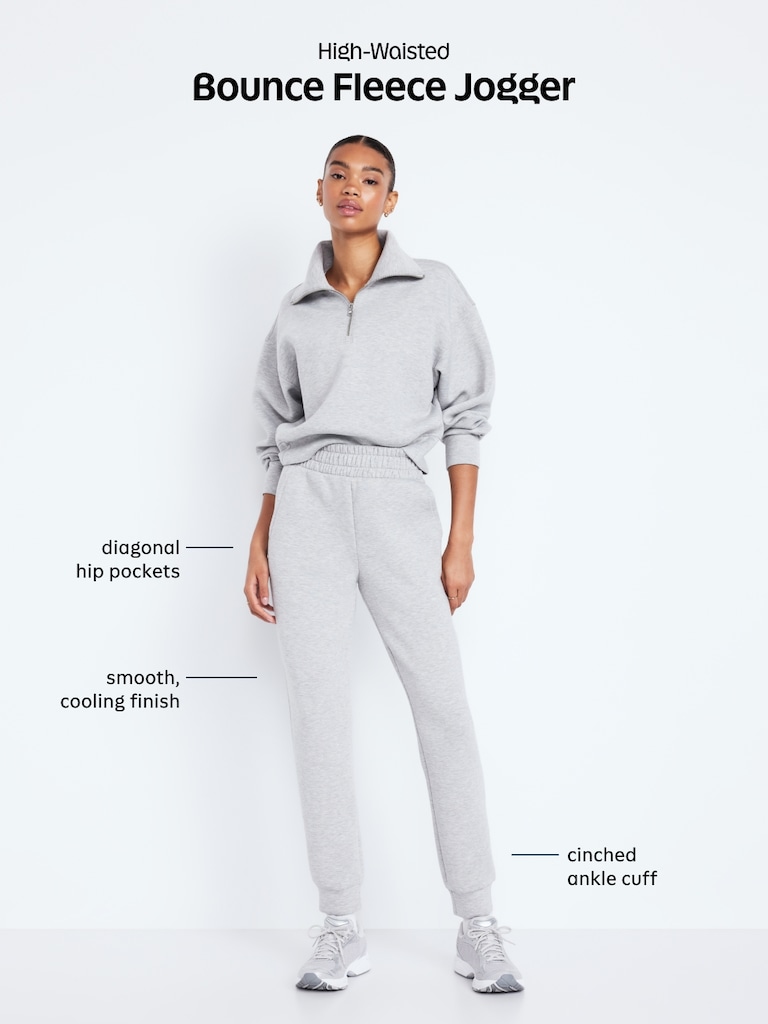 High-Waisted Bounce Fleece Jogger Sweatpants