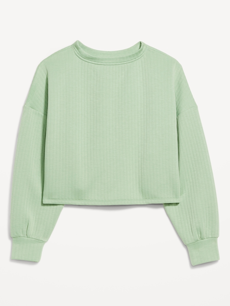 Bounce Fleece Quilted Crew-Neck Top