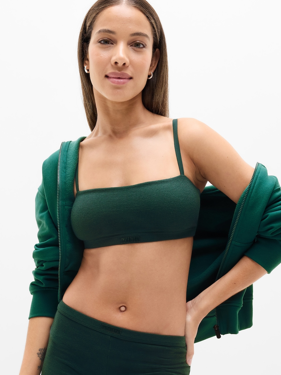 V-Neck Hardware One-Piece Swimsuit