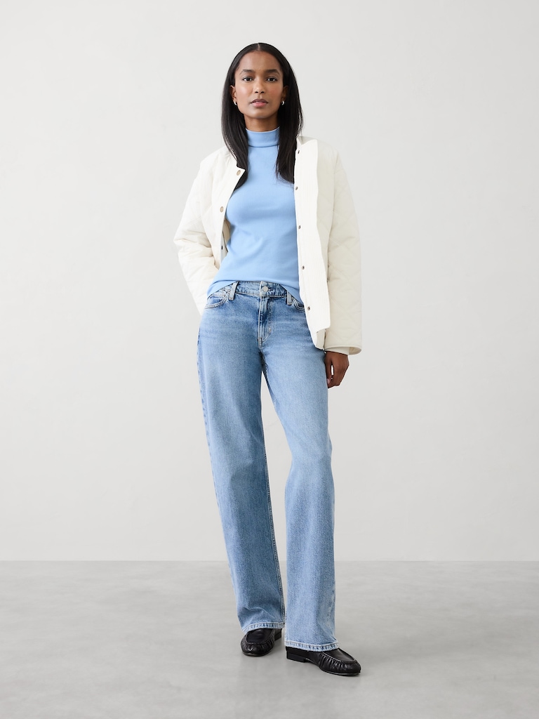 Ribbed Mock-Neck Top