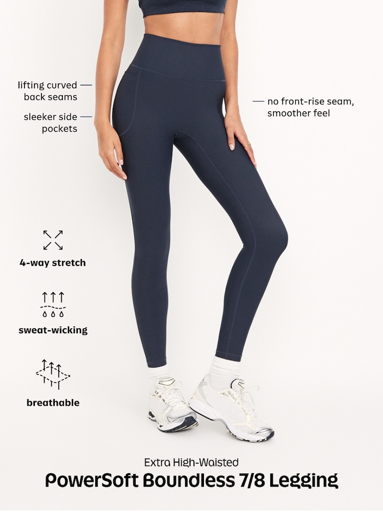 Extra-High Waisted PowerSoft Boundless 7/8 Pocket Leggings – No Front Seam