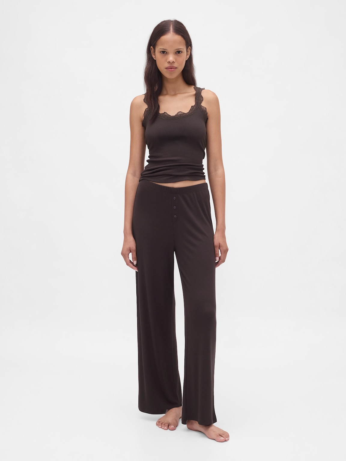 Mini Rib Wide-Leg PJ Pants