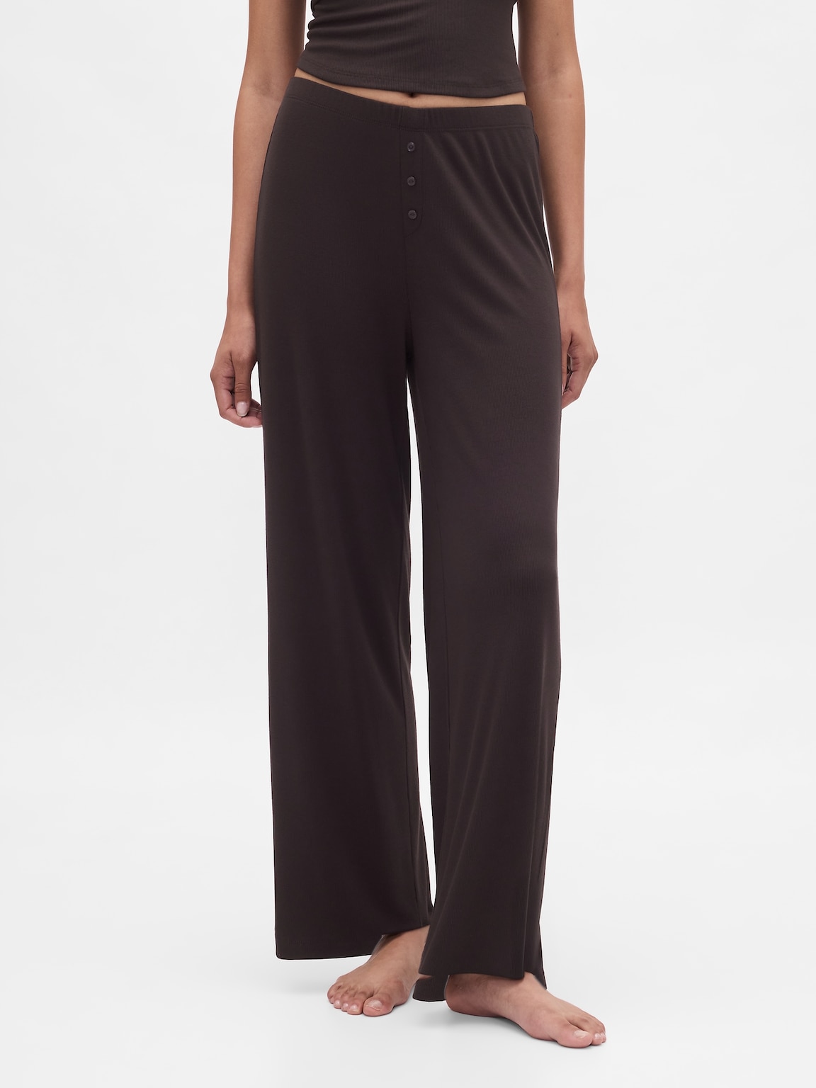 Mini Rib Wide-Leg PJ Pants