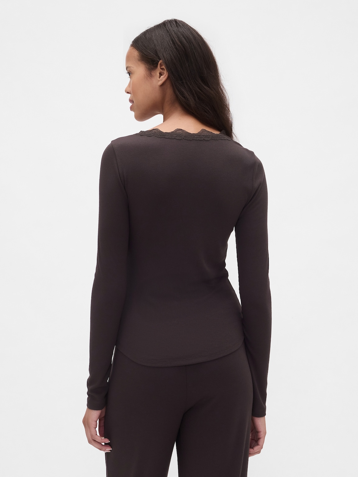 Mini Rib Lace-Trim PJ Top