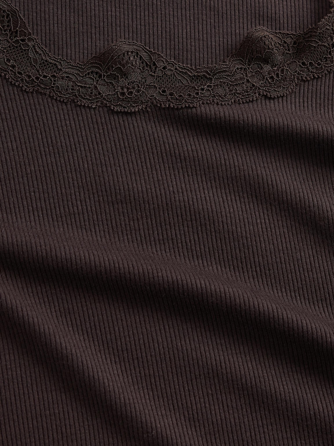 Mini Rib Lace-Trim PJ Top