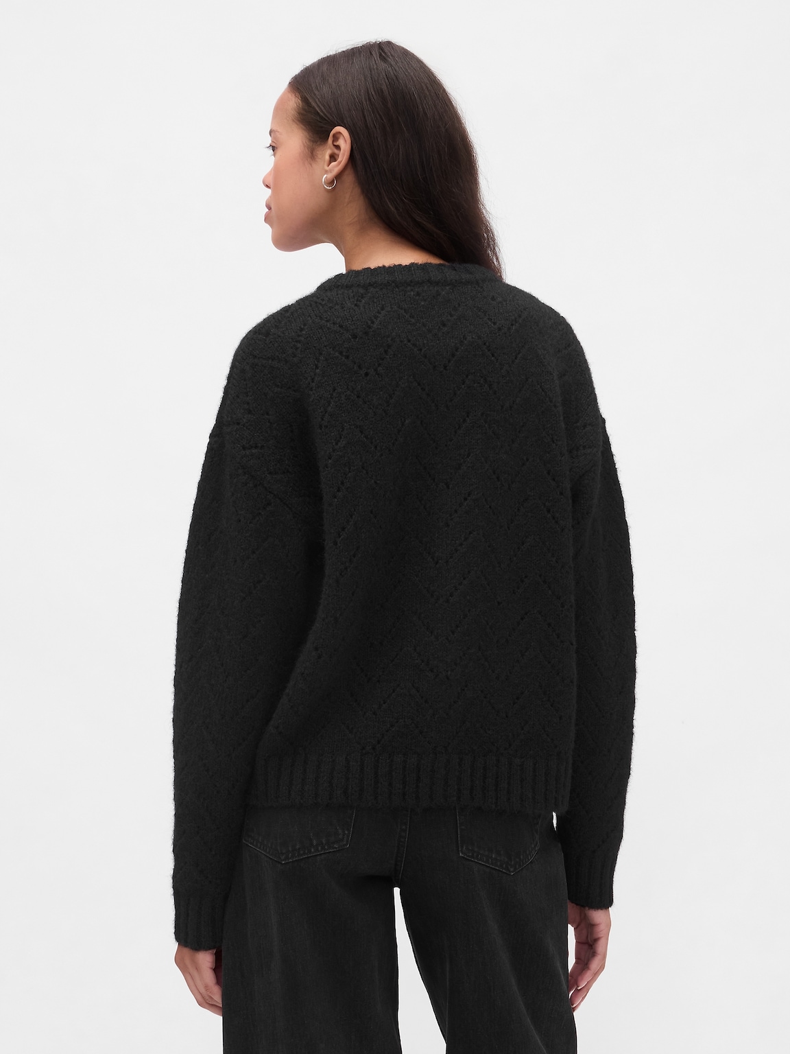 Fuzzy Pointelle Cardigan