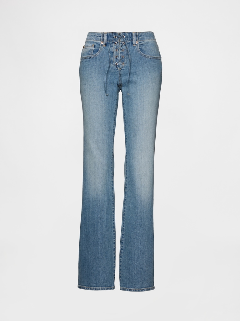 Low Rise Lace-Up Long & Lean Jeans