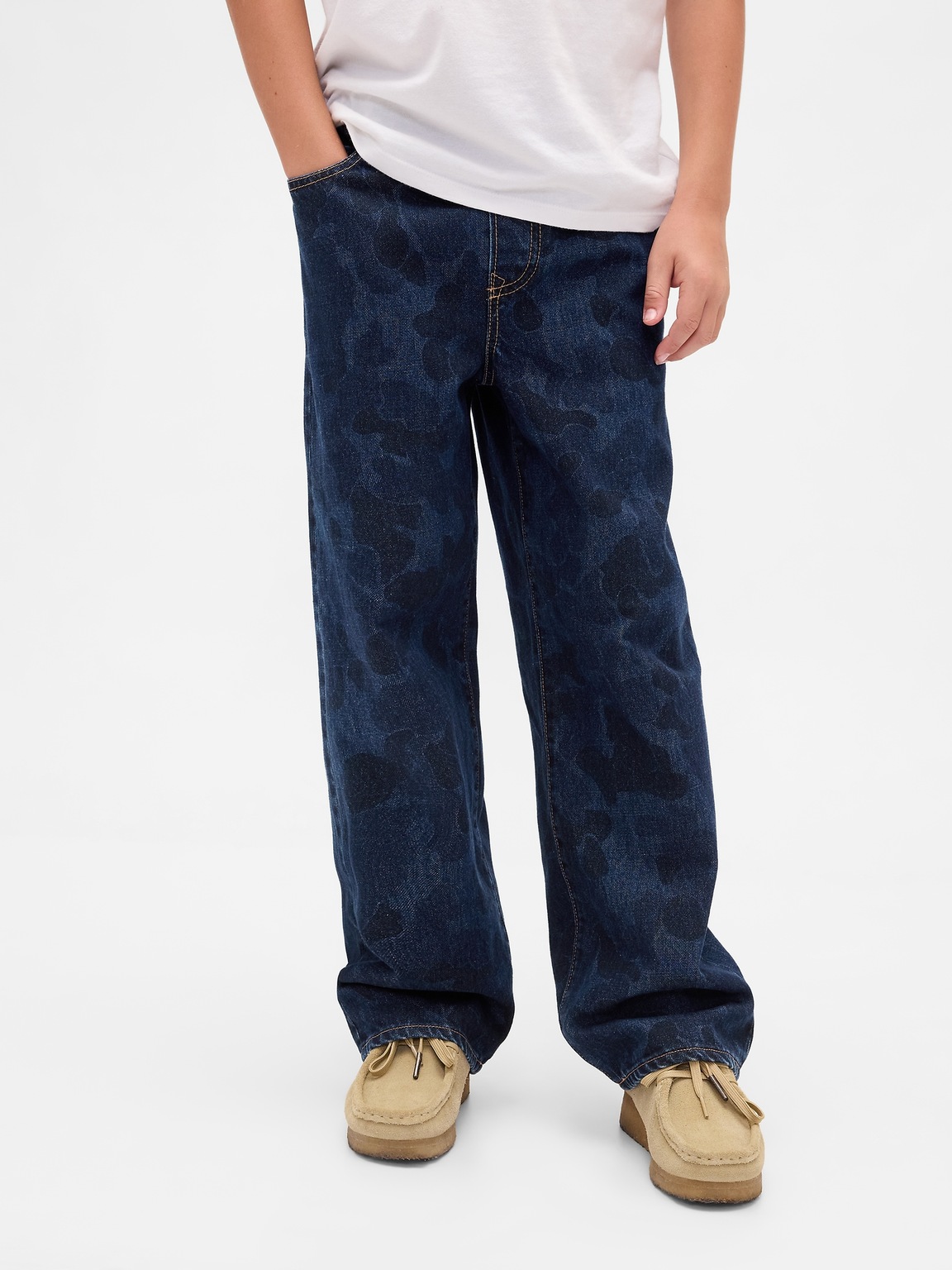 Kids Camo Easy Baggy Jeans