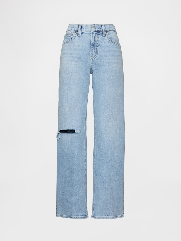 Mid Rise Relaxed Straight Jeans