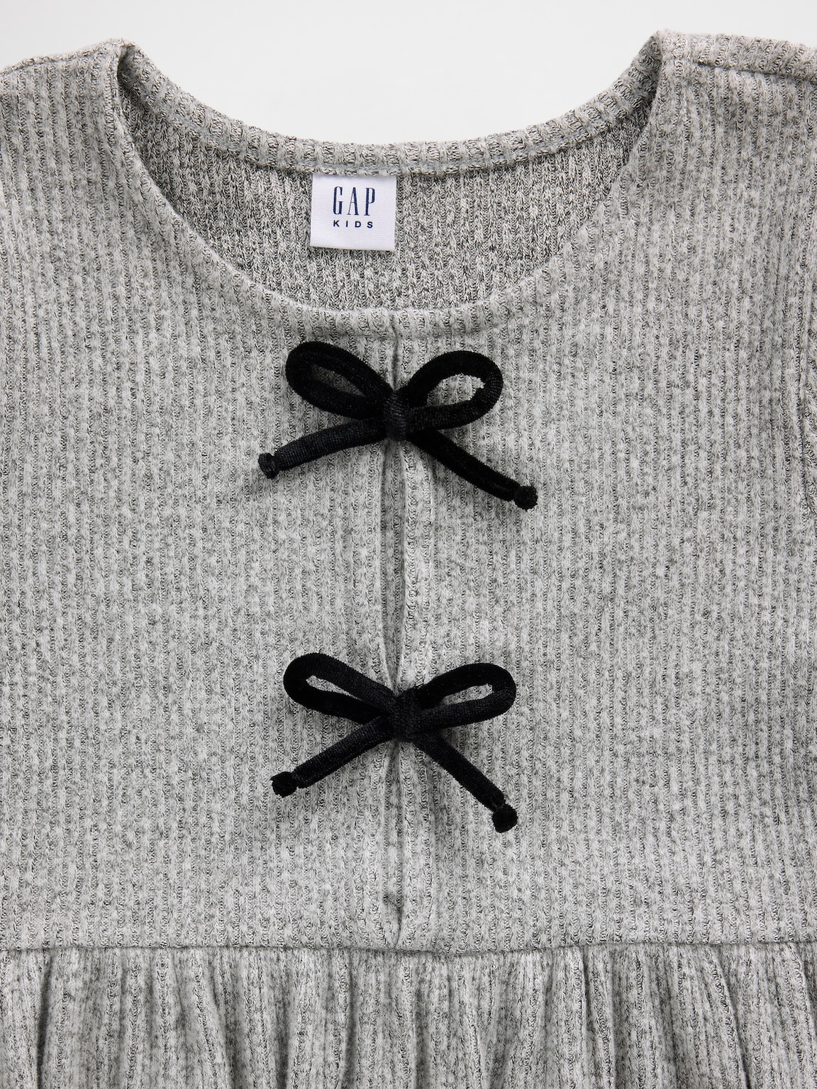 Kids Softspun Rib Bow-Front Dress
