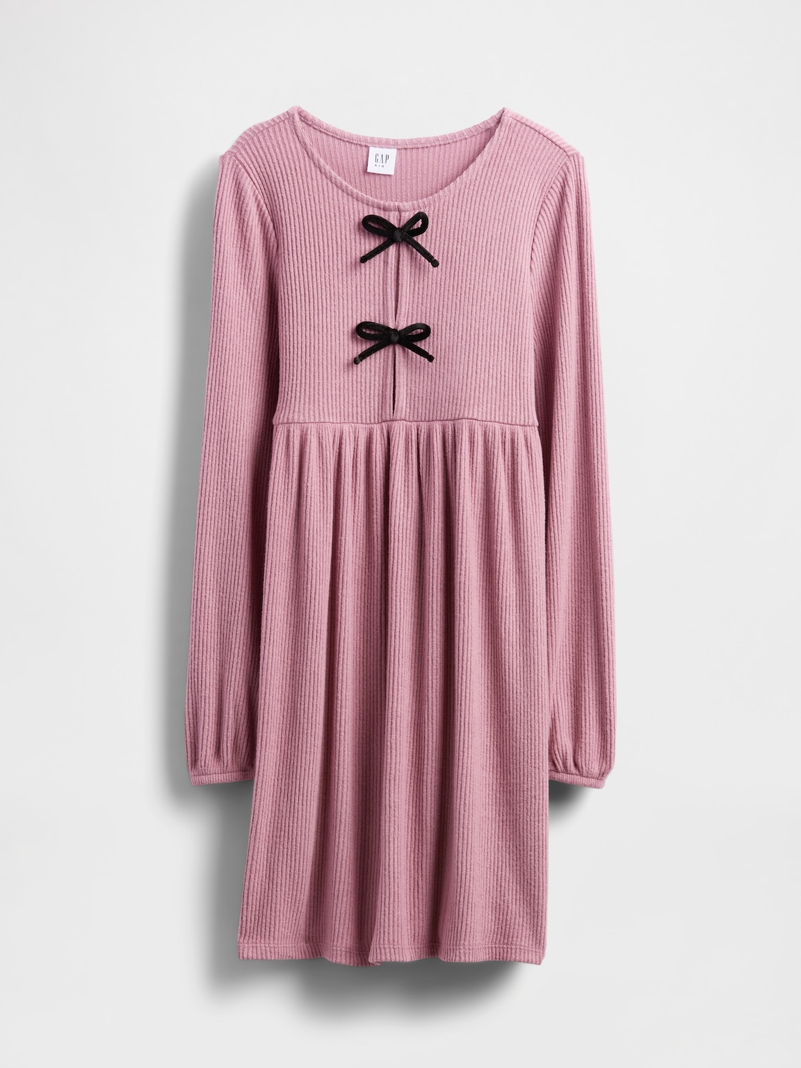 Kids Softspun Rib Bow-Front Dress