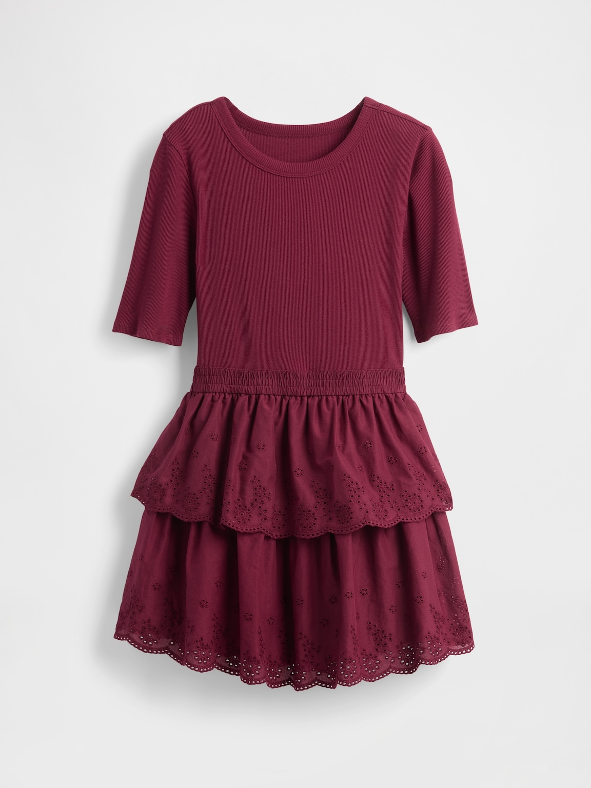 Kids Mixed Media Eyelet Dress
