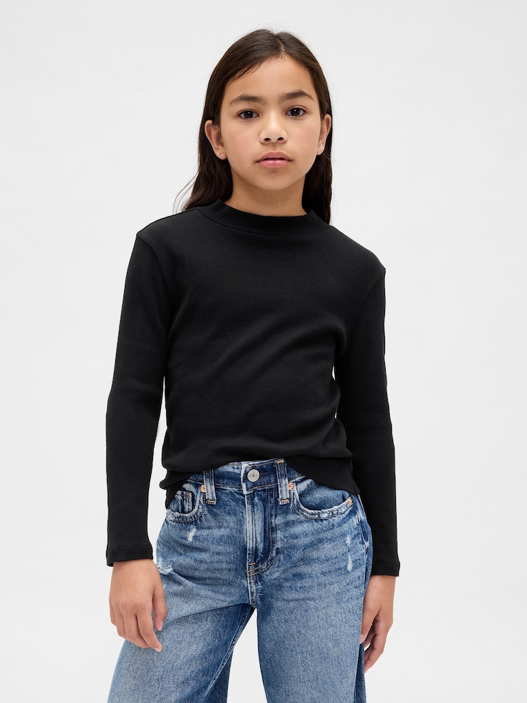Kids Rib Mockneck T-Shirt