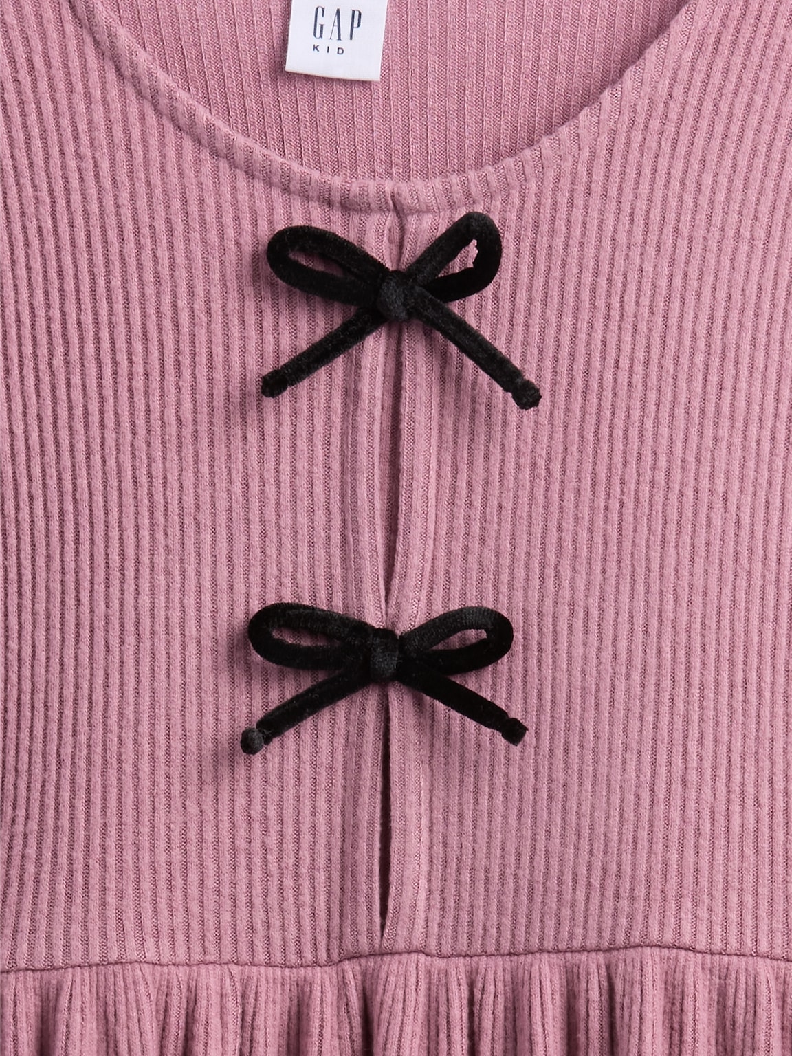 Kids Softspun Rib Bow-Front Dress