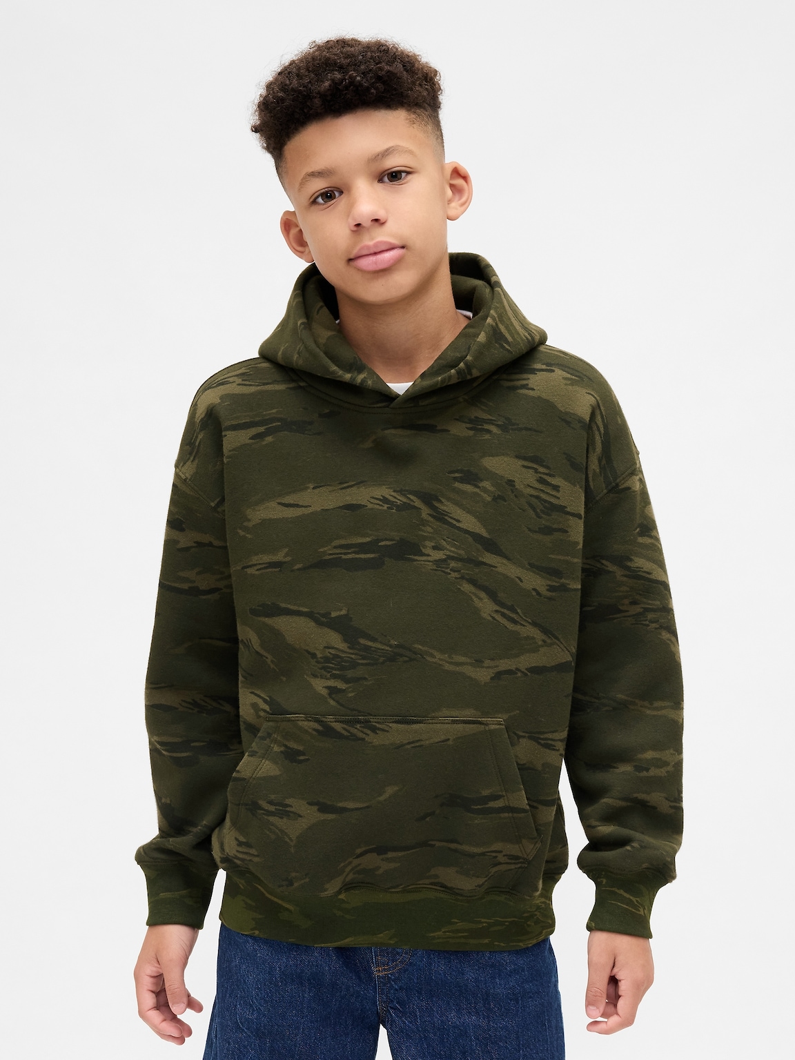 Kids Relaxed Camo Hoodie