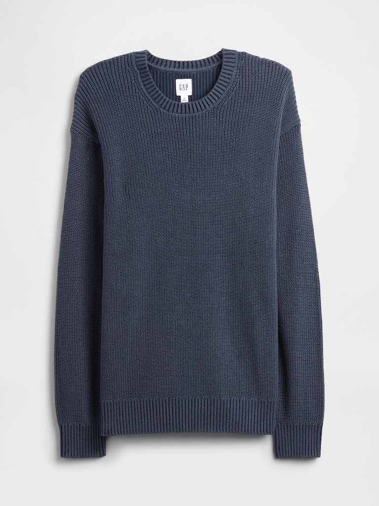 Relaxed Plaited Crewneck Sweater