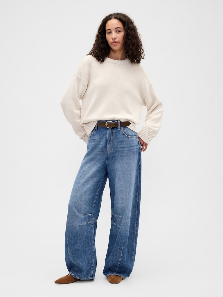 Relaxed Cotton Crewneck Sweater