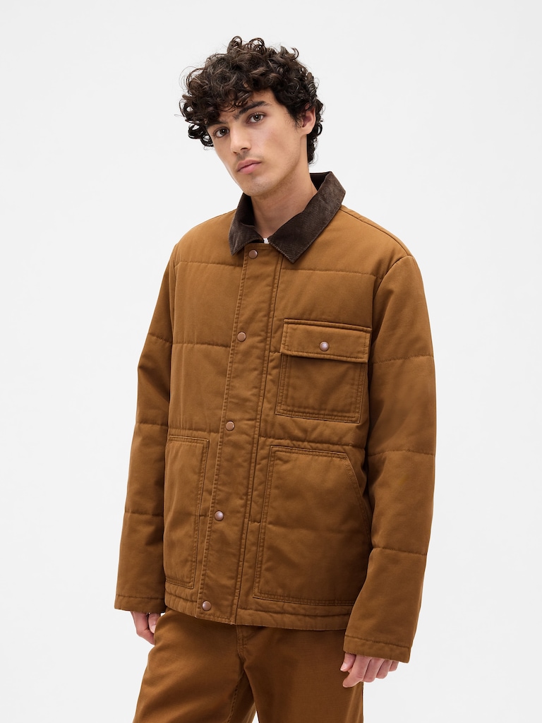 Relaxed Quilted Canvas Utility Jacket