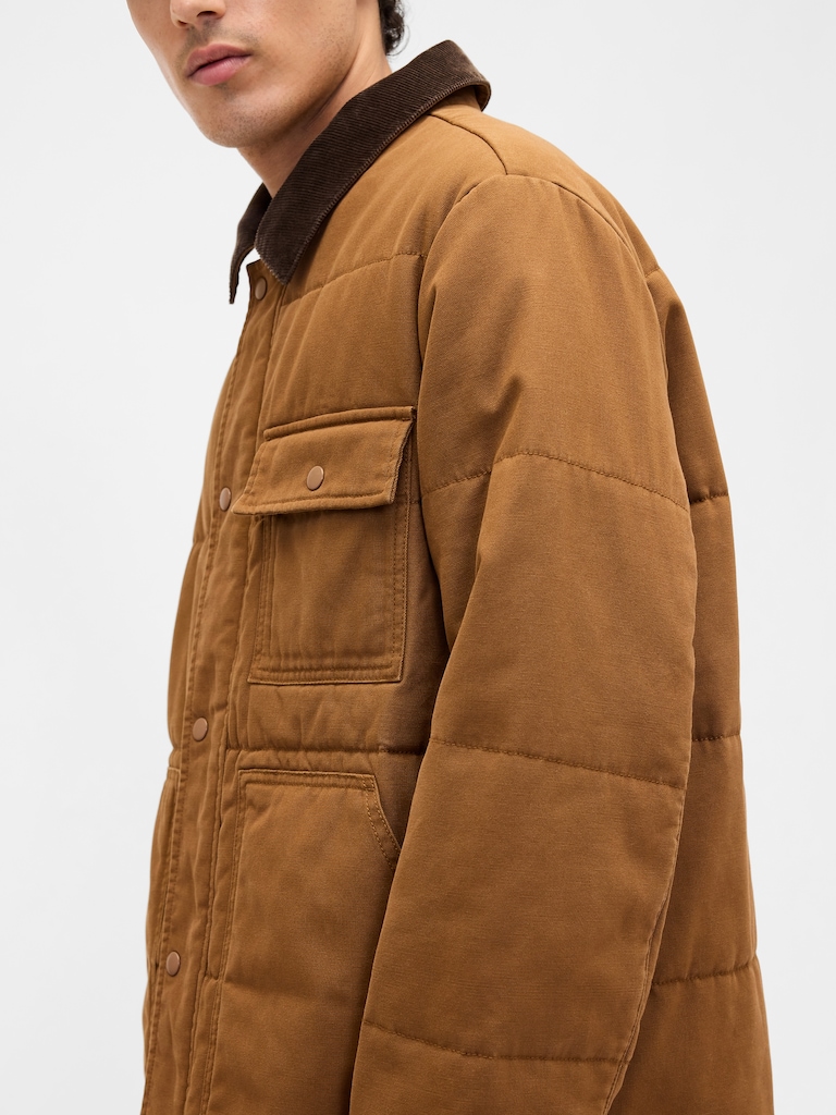 Relaxed Quilted Canvas Utility Jacket