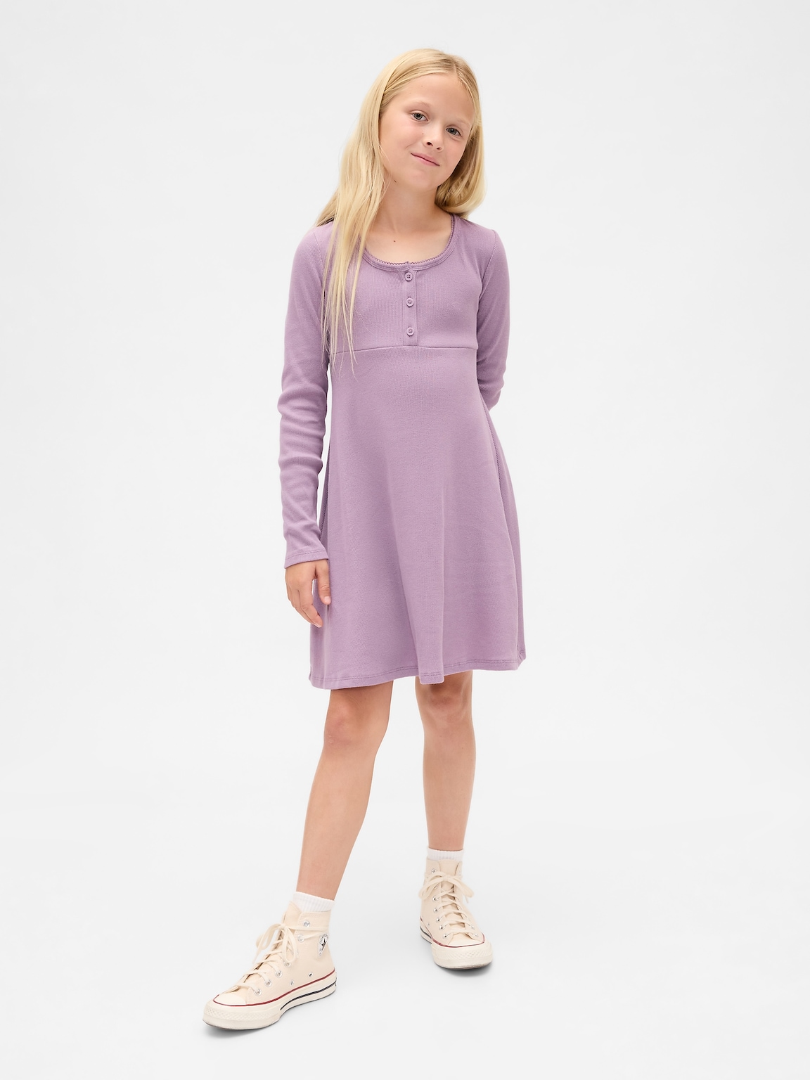 Kids Rib Henley Dress