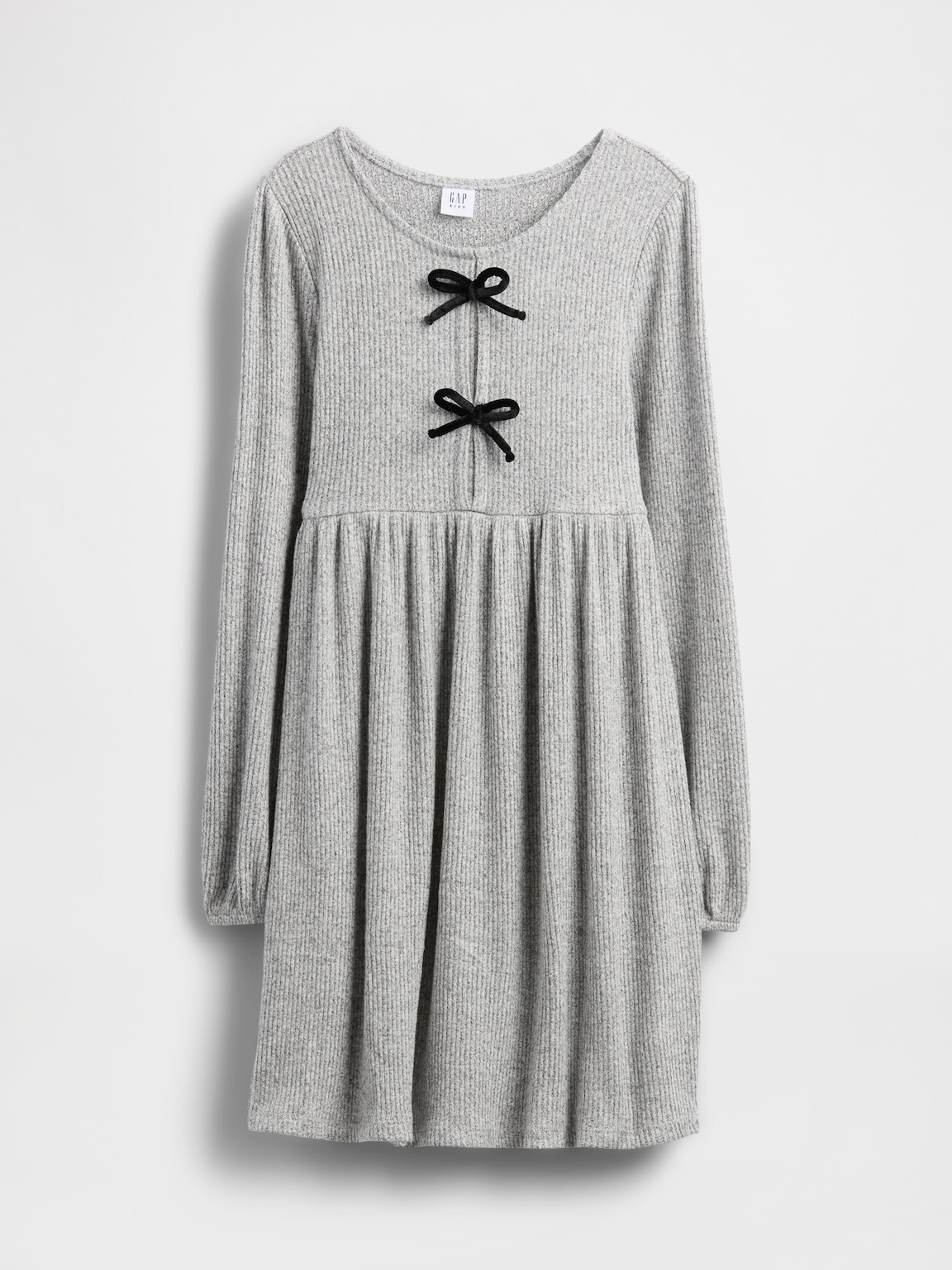 Kids Softspun Rib Bow-Front Dress