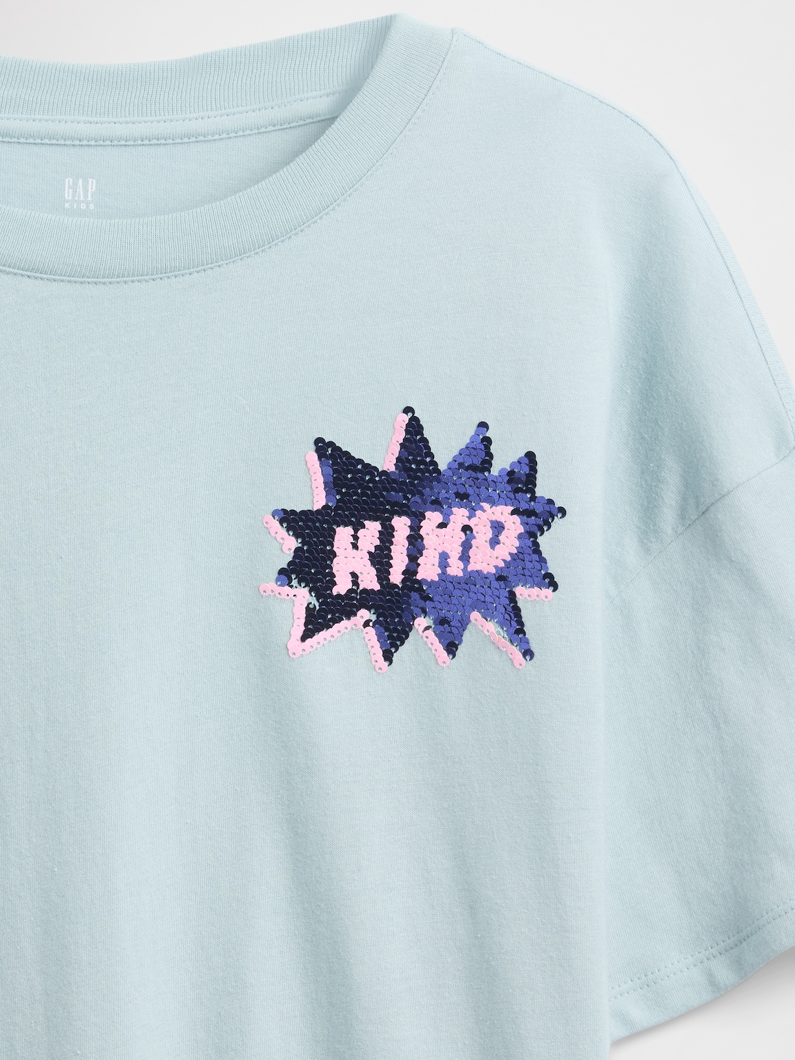 Kids Oversized Flippy Sequin Graphic T-Shirt