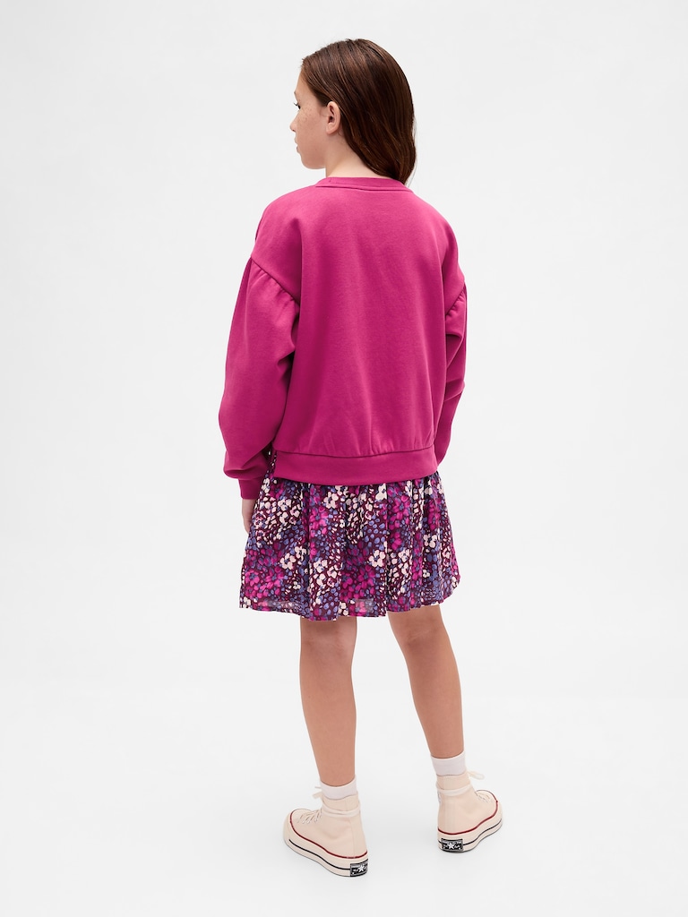 Kids VintageSoft Pleated Sweatshirt Dress