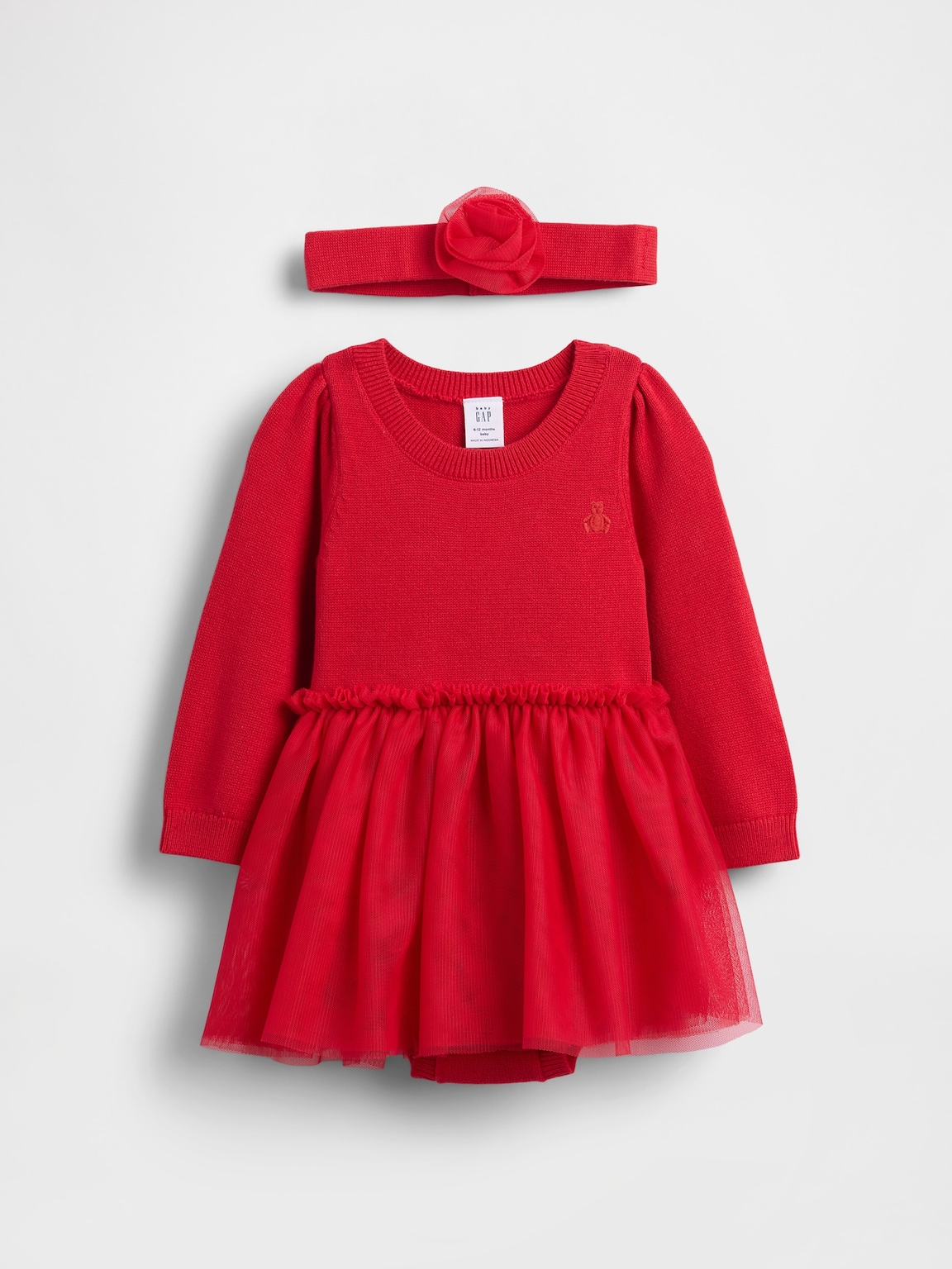 Baby Tulle Sweater Bodysuit Dress Set