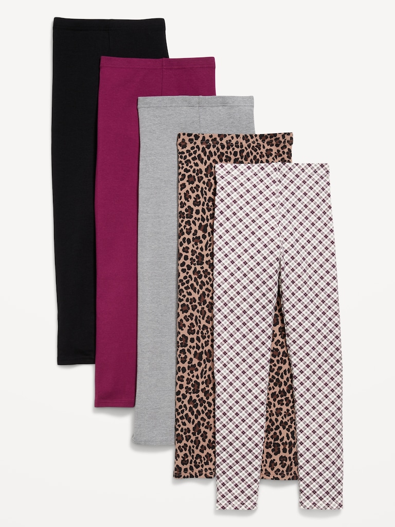 Full-Length Leggings 5-Pack for Girls