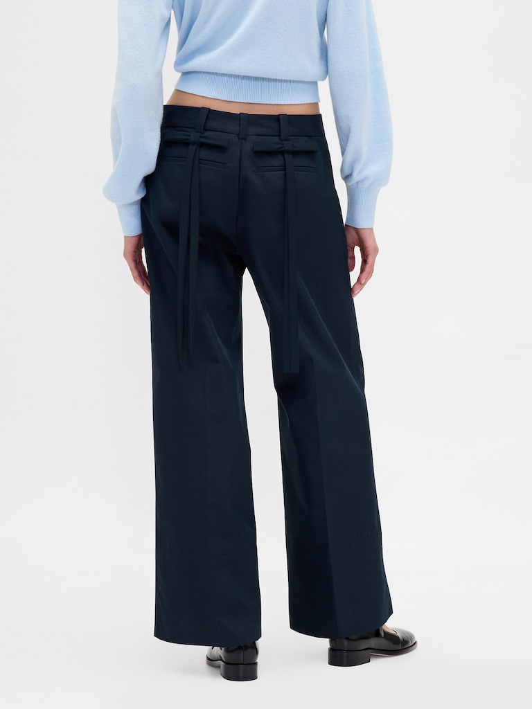 Gap × Sandy Liang Mid Rise Bow-Back Khakis