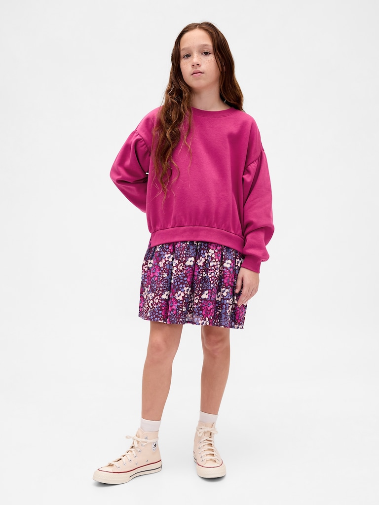 Kids VintageSoft Pleated Sweatshirt Dress
