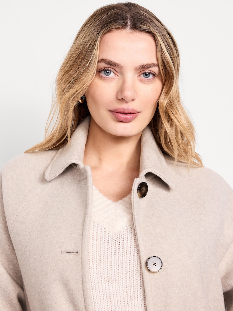 Relaxed Button-Front Mac Coat