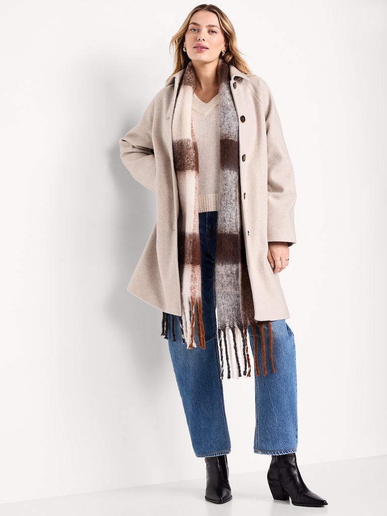 Relaxed Button-Front Mac Coat