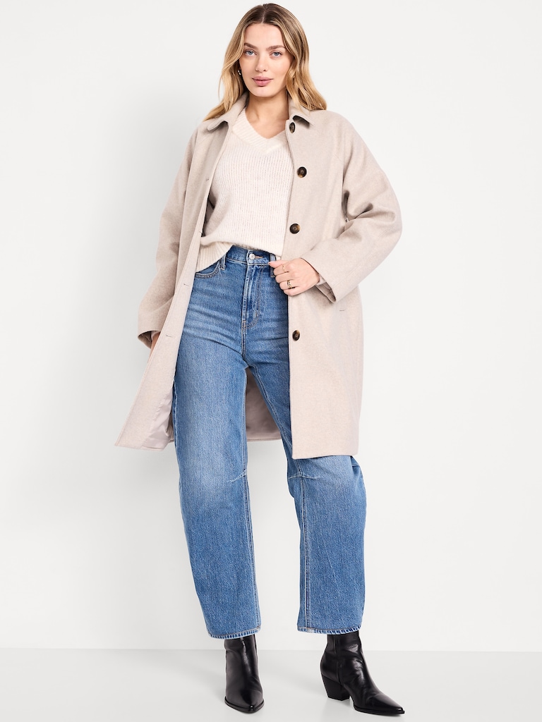 Relaxed Button-Front Mac Coat