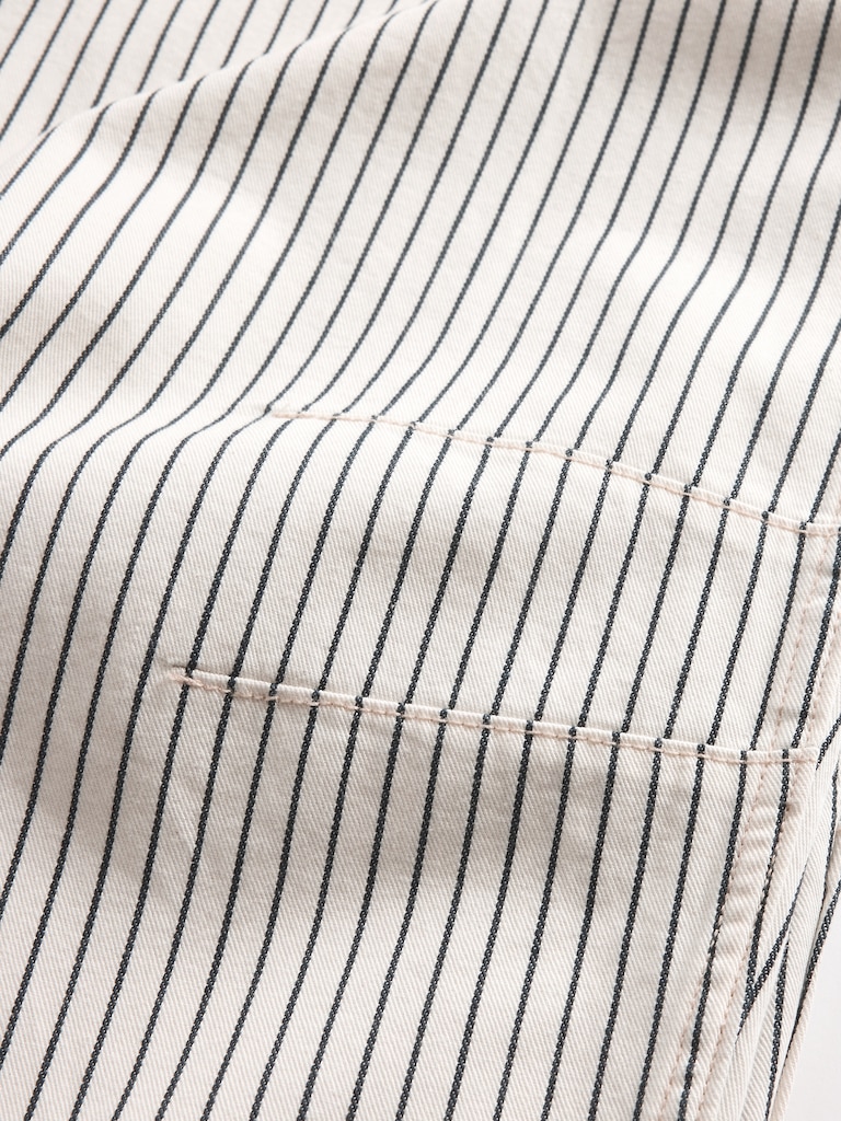 High Rise Denim Stripe Horseshoe Jeans