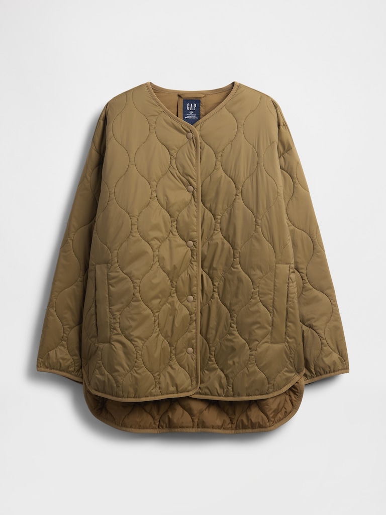 Recycled Lightweight Oversized Quilted Liner Jacket