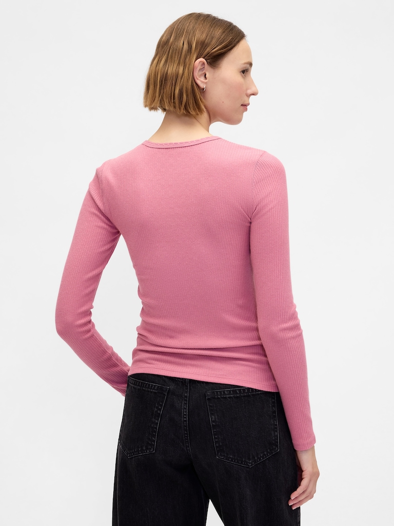 Pointelle Rib T-Shirt