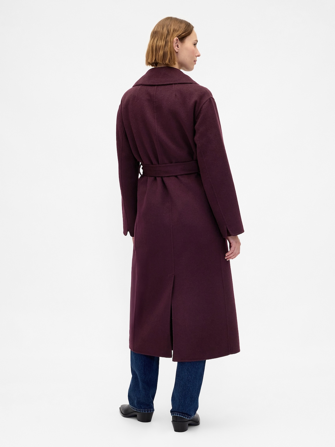 Wool-Blend Wrap Coat