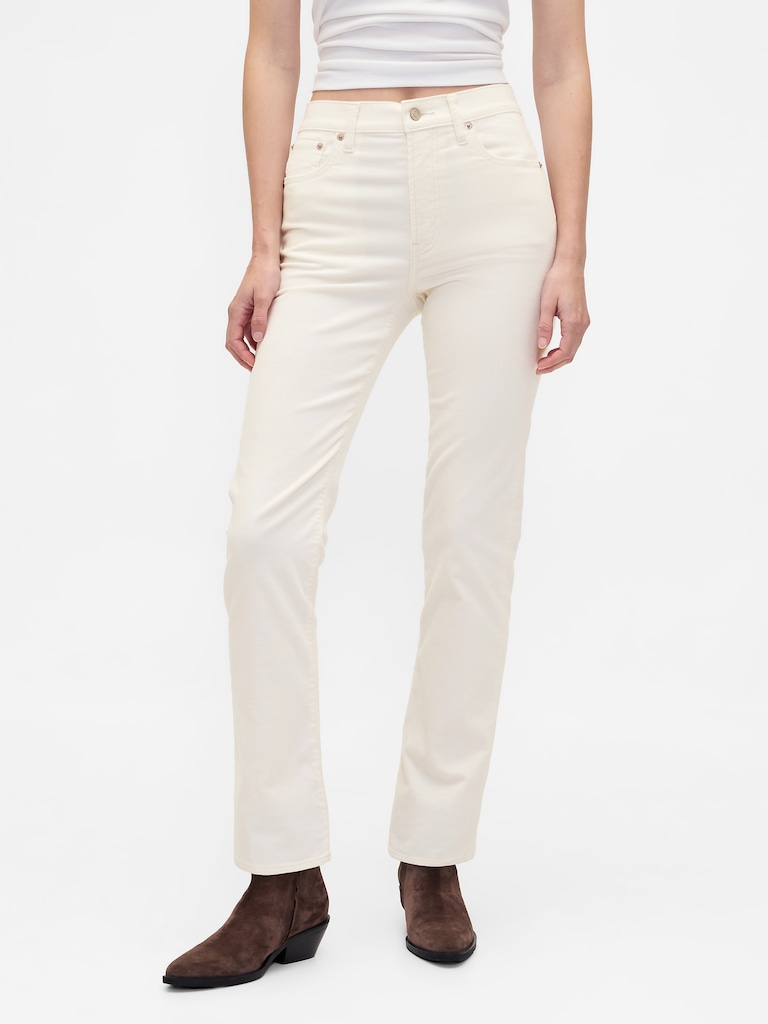 High Rise Corduroy '90s Slim Straight Pants