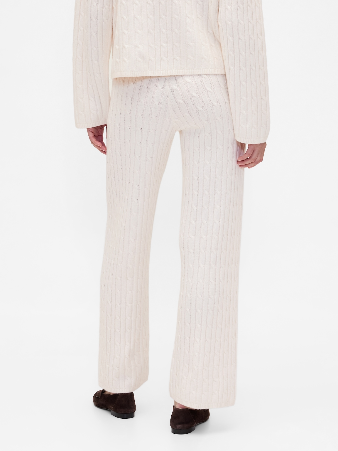CashSoft Cable-Knit Sweater Pants