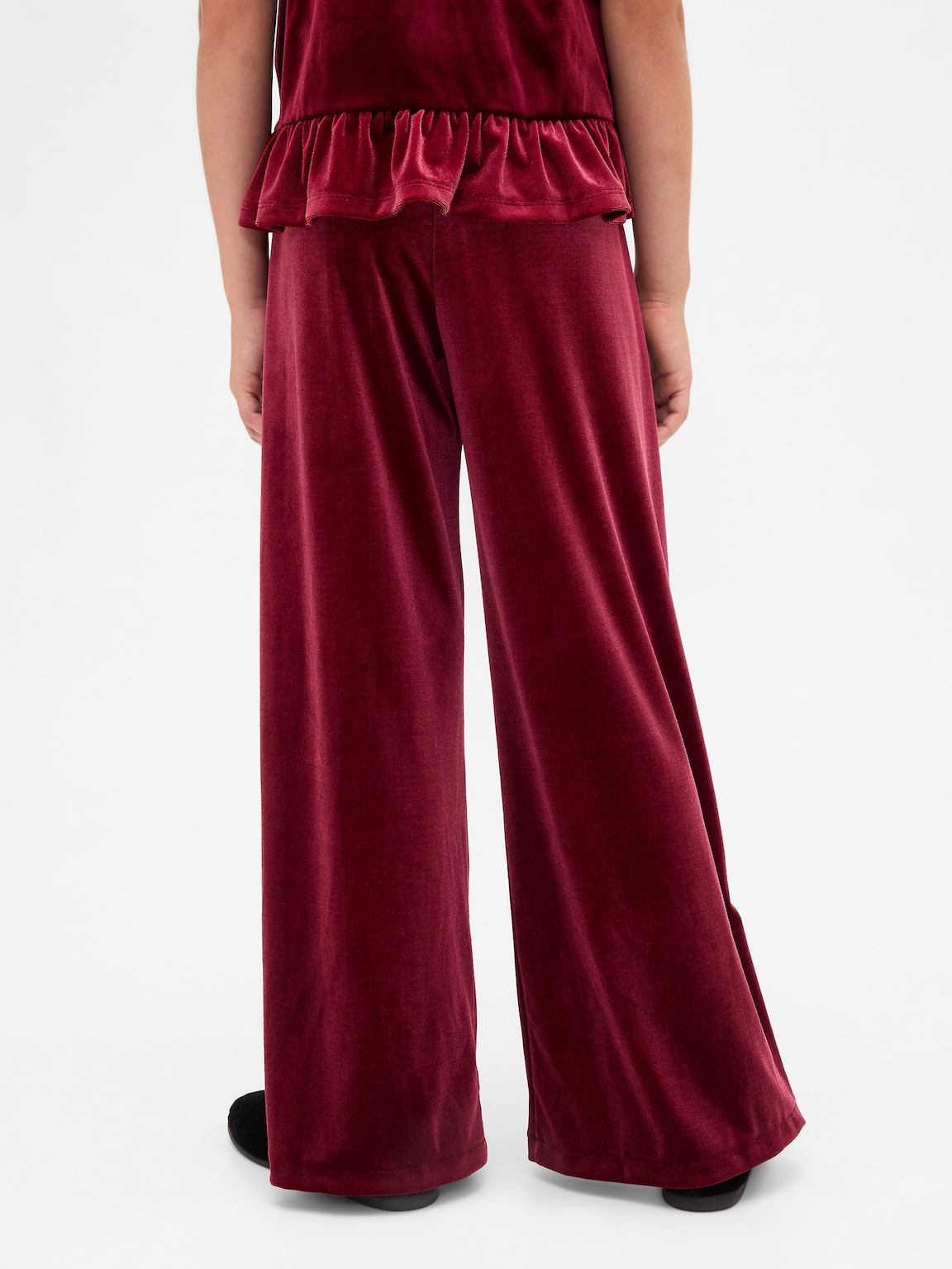 Kids Velvet Wide-Leg Pants