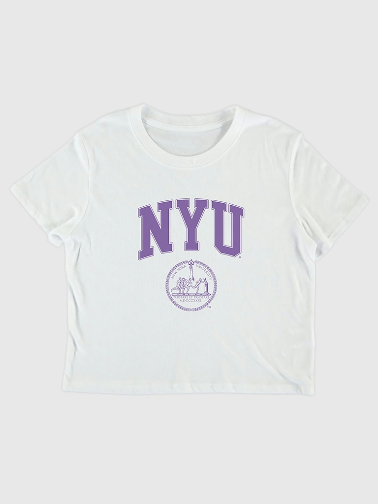 NYU College Crest Crop T-Shirt