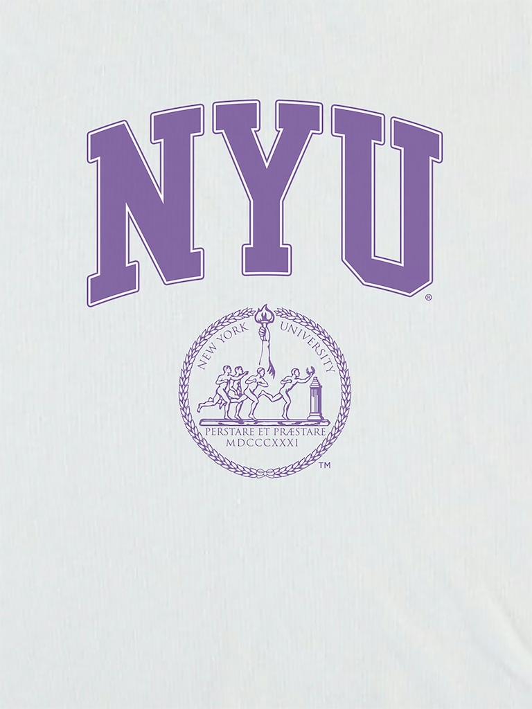 NYU College Crest Crop T-Shirt