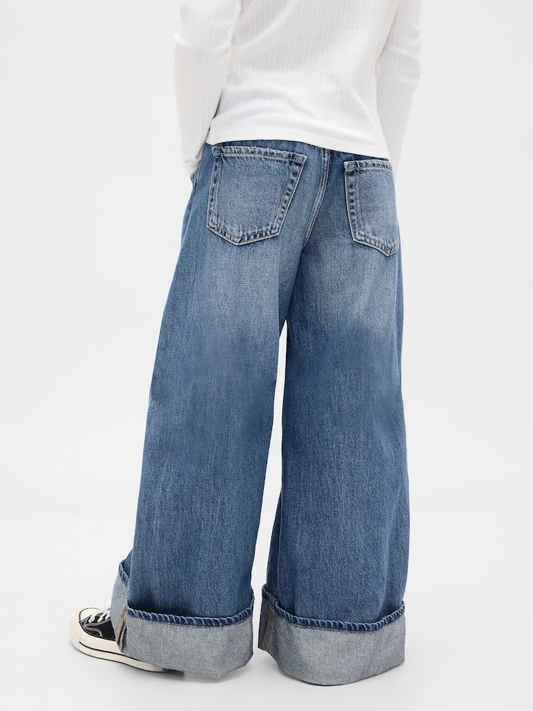 Kids Low Rise Easy Wide-Leg Baggy Jeans