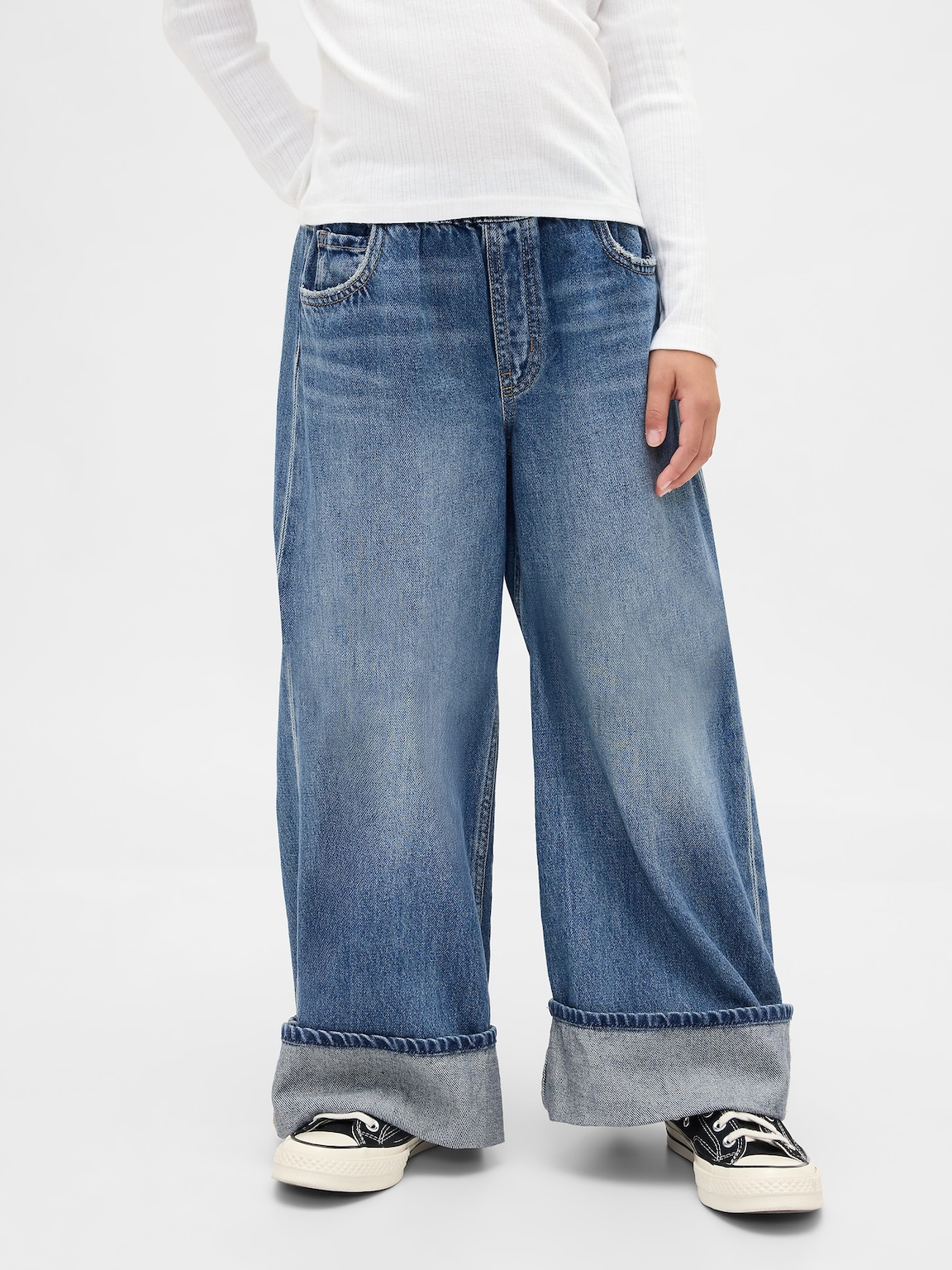 Kids Low Rise Easy Wide-Leg Baggy Jeans