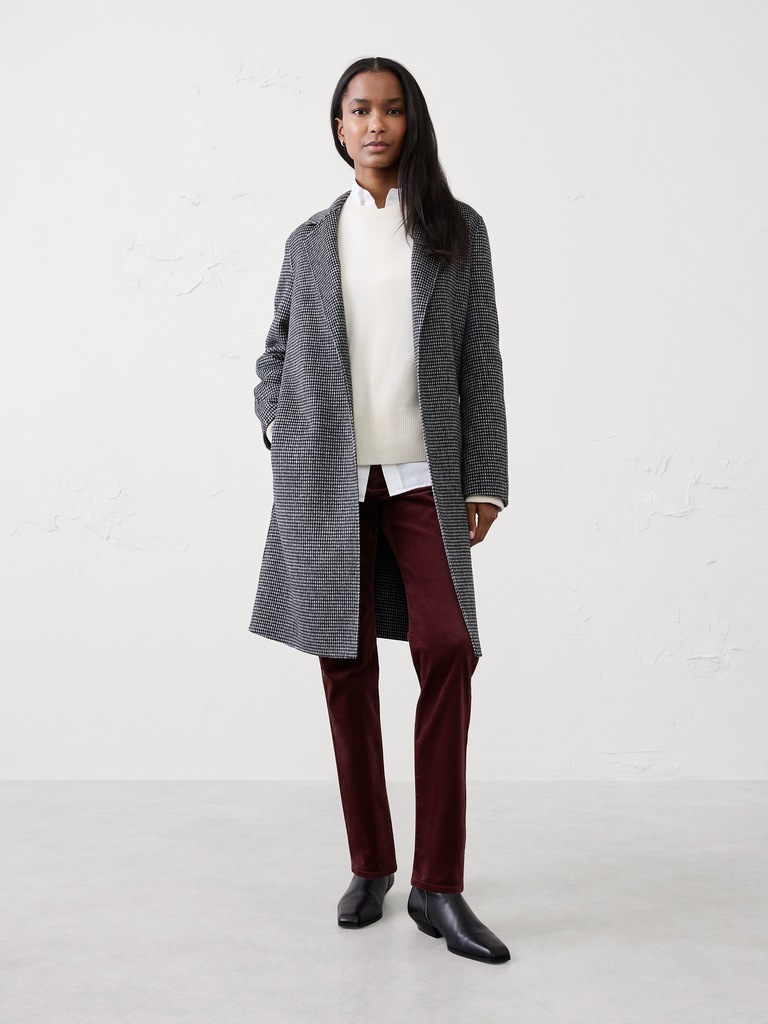 Slim High-Rise Velvet Pants